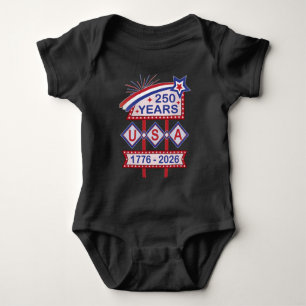 Retro USA 250th Anniversary Marquee Sign 1776-2026 Baby Bodysuit