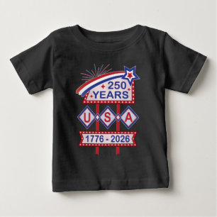 Retro USA 250th Anniversary Marquee Sign 1776-2026 Baby T-Shirt