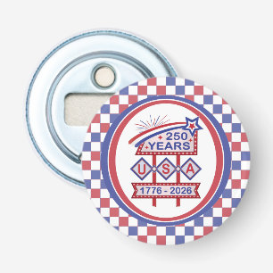 Retro USA 250th Anniversary Marquee Sign 1776-2026 Bottle Opener