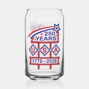 Retro USA 250th Anniversary Marquee Sign 1776-2026 Can Glass