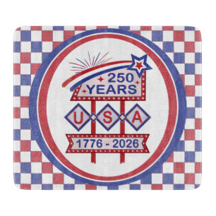 Retro USA 250th Anniversary Marquee Sign 1776-2026 Cutting Board