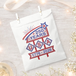 Retro USA 250th Anniversary Marquee Sign 1776-2026 Favour Bags