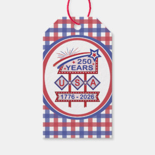 Retro USA 250th Anniversary Marquee Sign 1776-2026 Gift Tags