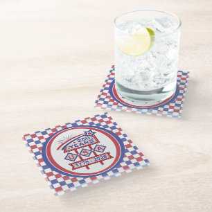 Retro USA 250th Anniversary Marquee Sign 1776-2026 Glass Coaster