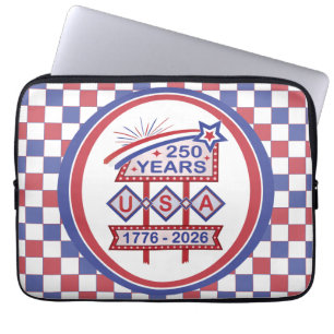 Retro USA 250th Anniversary Marquee Sign 1776-2026 Laptop Sleeve