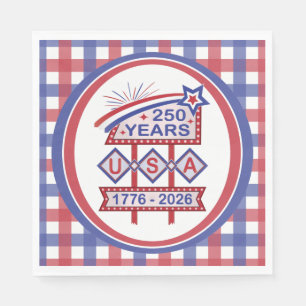 Retro USA 250th Anniversary Marquee Sign 1776-2026 Napkin