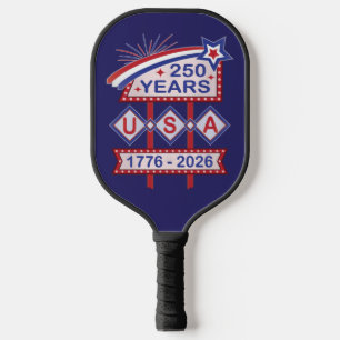 Retro USA 250th Anniversary Marquee Sign 1776-2026 Pickleball Paddle