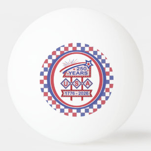 Retro USA 250th Anniversary Marquee Sign 1776-2026 Ping Pong Ball