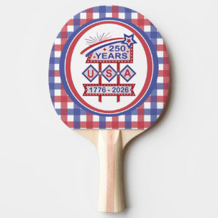 Retro USA 250th Anniversary Marquee Sign 1776-2026 Ping Pong Paddle