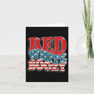 Retro Usa 4th Of July America Flag Red White Boozy Card