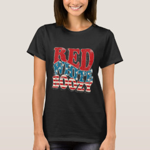 Retro Usa 4th Of July America Flag Red White Boozy T-Shirt