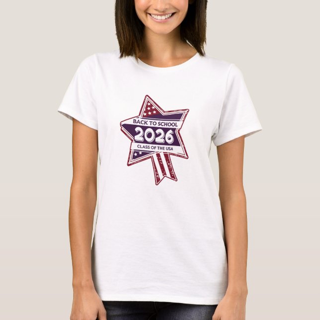 Retro USA Class of 2026 Back to School T-Shirt (Front)