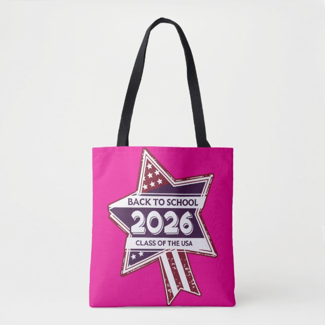 Retro USA Class of 2026 Back to School Tote Bag (Front)