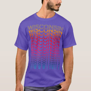 Retro USA Colorful StateNostalgic Wisconsin T-Shirt