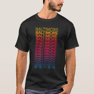 Retro Usa Colourful City   Nostalgic Baltimore T-Shirt
