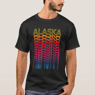 Retro Usa Colourful State Nostalgic Alaska T-Shirt