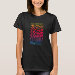 Retro Usa Colourful State Nostalgic Georgia T-Shirt