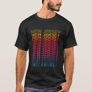 Retro Usa Colourful State Nostalgic New Jersey T-Shirt
