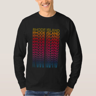 Retro Usa Colourful State Nostalgic Rhode Island T-Shirt