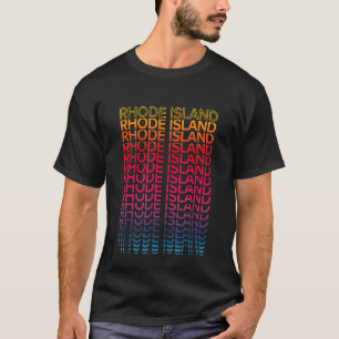 Retro Usa Colourful State Nostalgic Rhode Island T-Shirt