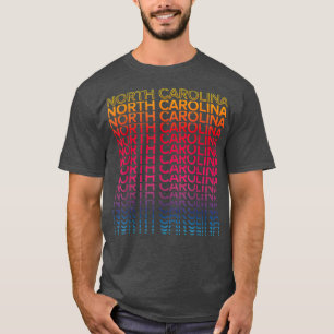 Retro USA Colourful StateNostalgic North Carolina T-Shirt
