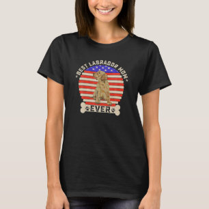 Retro USA Flag Best Labrador Retriever Mum Ever T-Shirt