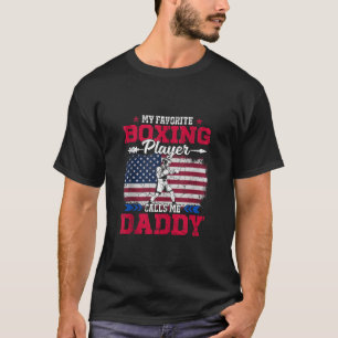 Retro USA Flag Boxing Player Calls Me Daddy 4th Ju T-Shirt