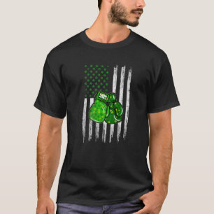 Retro USA Flag Boxing Shamrock Sports St. Patrick' T-Shirt