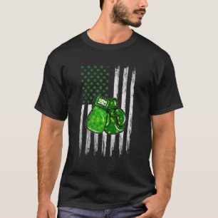 Retro USA Flag Boxing Shamrock Sports St. Patrick' T-Shirt