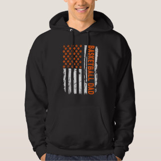 Retro USA Flag Sports Best Dad Ever Proud Basketba Hoodie