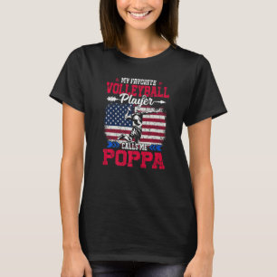 Retro Usa Flag Volleyball Player Calls Me Poppa 4t T-Shirt