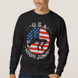 Retro USA High Jump Team Vintage Support USA Track Sweatshirt