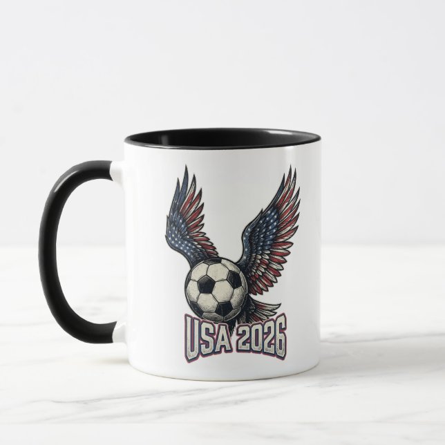 Retro USA Soccer 2026 Eagle Wings  Mug (Left)