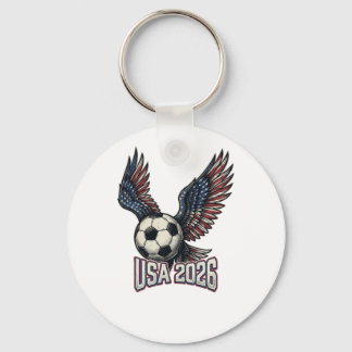 Retro USA Soccer 2026 Eagle Wings T-Shirt Key Ring