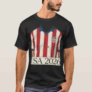 Retro USA Soccer Jersey Style Patriotic Red White T-Shirt