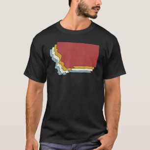 Retro USA State   Vintage Map Montana T-Shirt