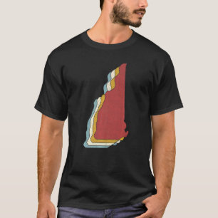 Retro USA State Vintage Map New Hampshire T-Shirt