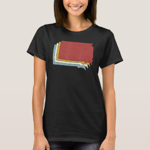 Retro USA State Vintage Map South Dakota T-Shirt