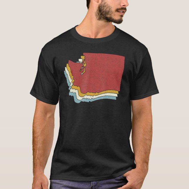 Retro USA State   Vintage Map Washington T-Shirt (Front)