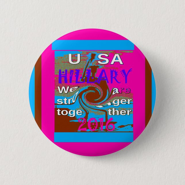 Retro USA Stronger Together Abstract Art Print 6 Cm Round Badge (Front)