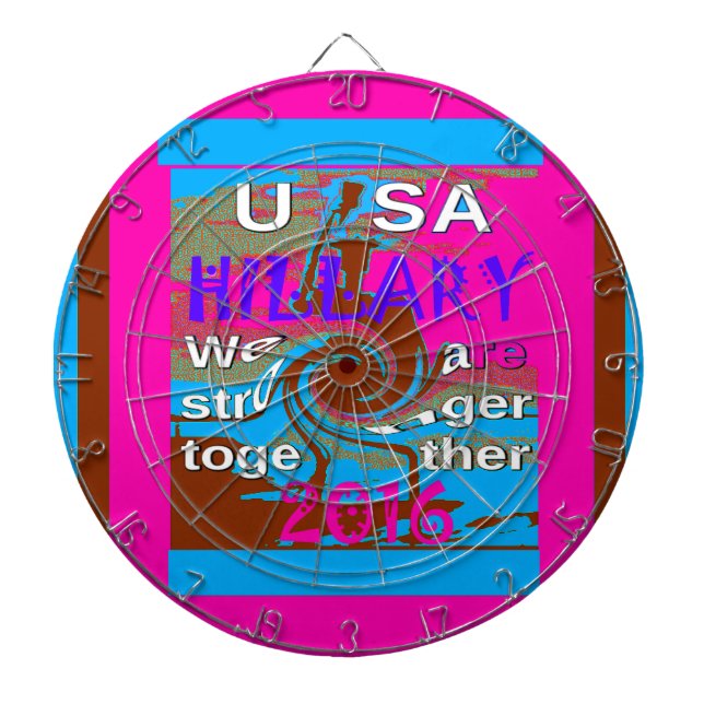 Retro USA Stronger Together Abstract Art Print Dartboard (Front)