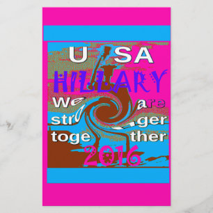 Retro USA Stronger Together Abstract Art Print Stationery