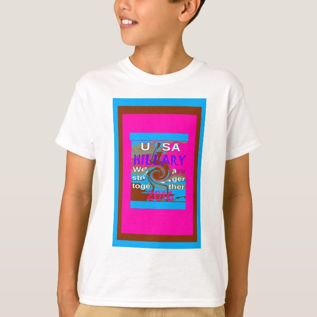 Retro USA Stronger Together Abstract Art Print T-Shirt (Front)
