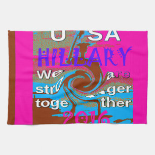 Retro USA Stronger Together Abstract Art Print Tea Towel