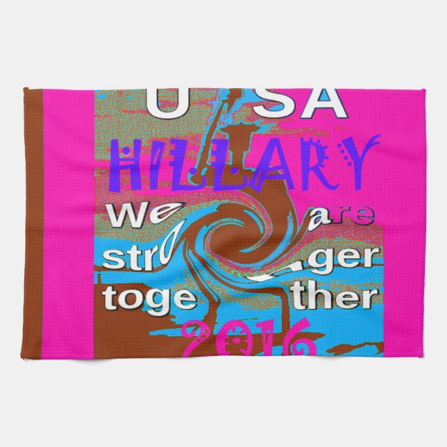 Retro USA Stronger Together Abstract Art Print Tea Towel (Horizontal)