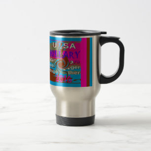 Retro USA Stronger Together Abstract Art Print Travel Mug