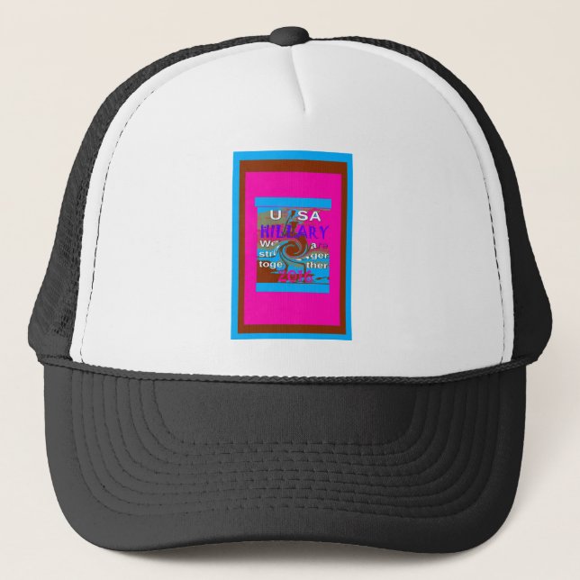 Retro USA Stronger Together Abstract Art Print Trucker Hat (Front)