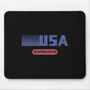 Retro Usa Team American Skateboarding Vintage Mouse Mat