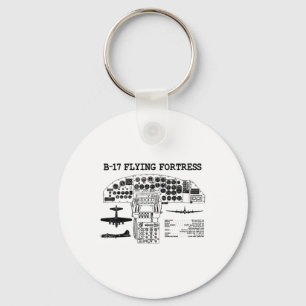 Retro Usa Wwii B-17 Pit Usa Warplane B17 Flying Fo Key Ring