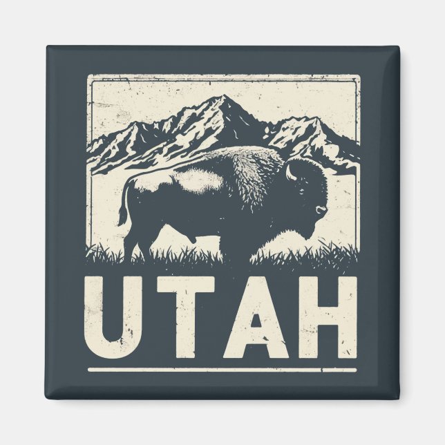 Retro Utah Magnet (Front)